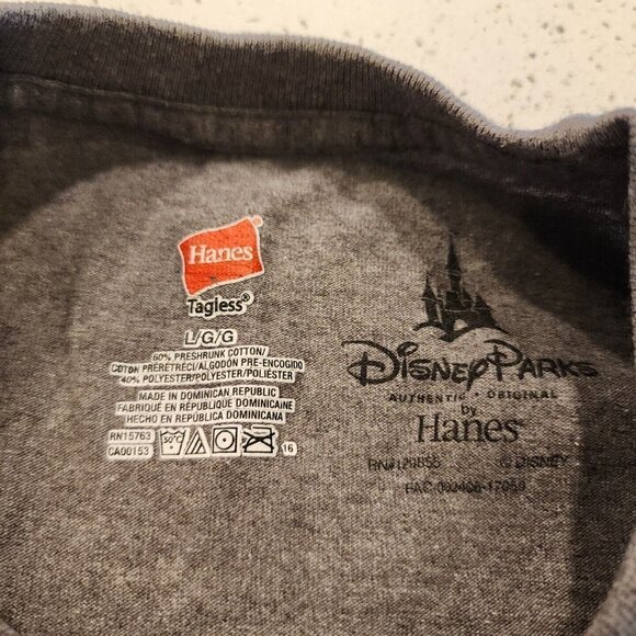 Disney World Parks Hanes Tagless T Shirt Mens Large Mickey Mouse Short Sleeve - Picture 5 of 5